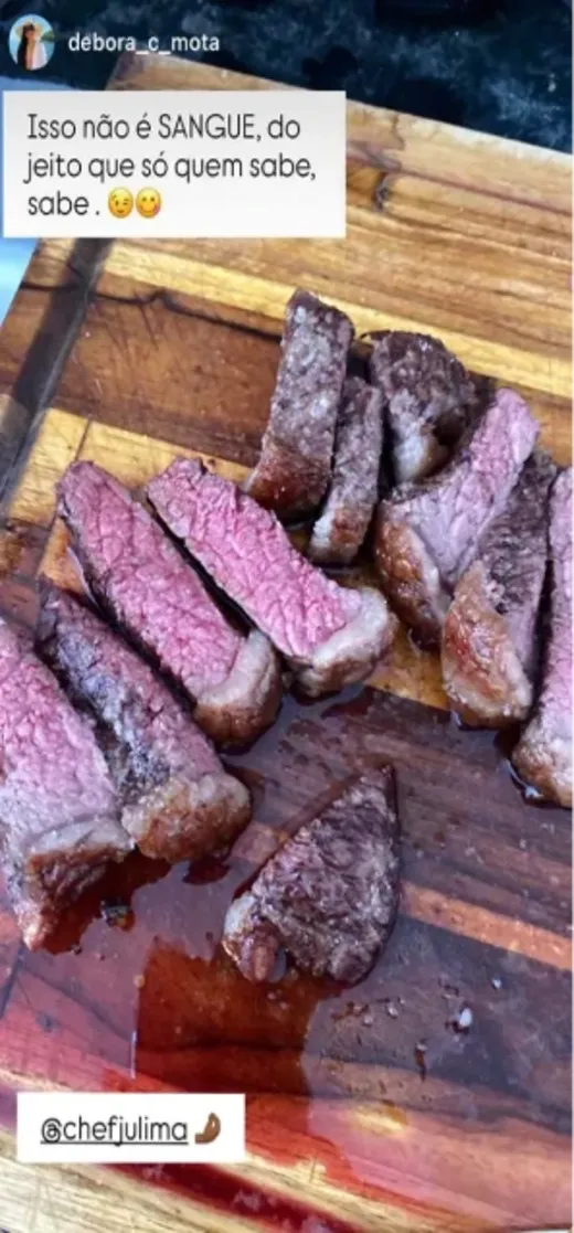 Story de aluno: carne no ponto