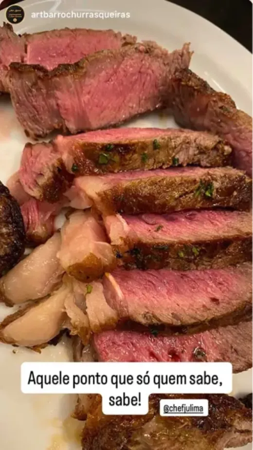 Story de aluno: churrasco no ponto