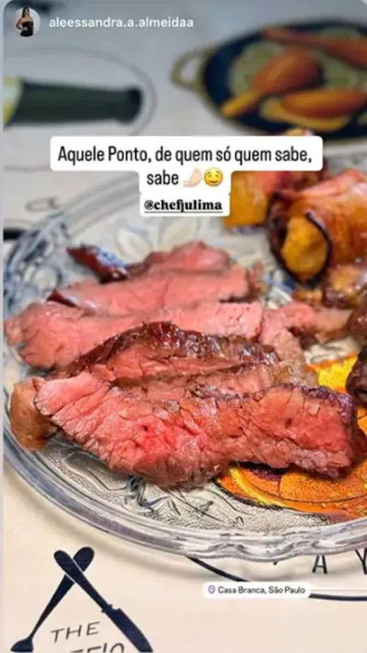 Story de aluno: carne fatiada