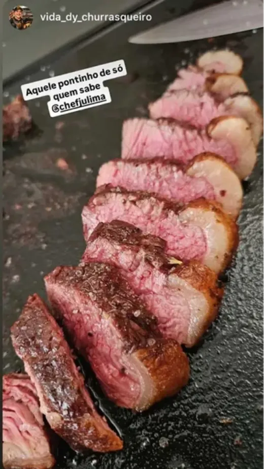 Story de aluno: carne na chapa